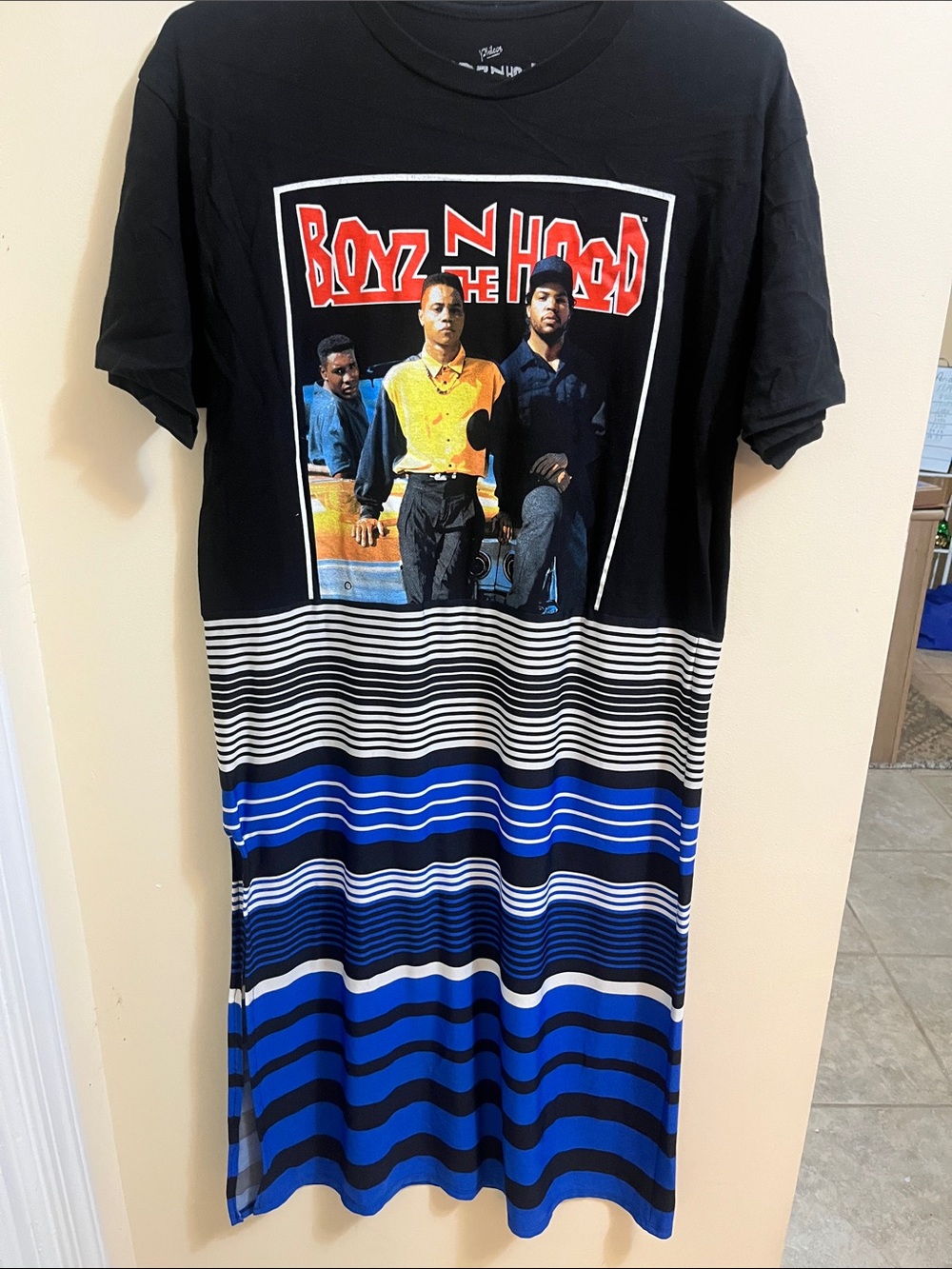 Black & Blue Boyz n the Hood Graphic Stripes T-Shirt Dress